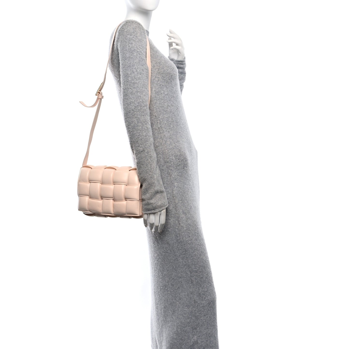 Nappa Maxi Intreccio Padded Cassette Crossbody Bag Melon Washed