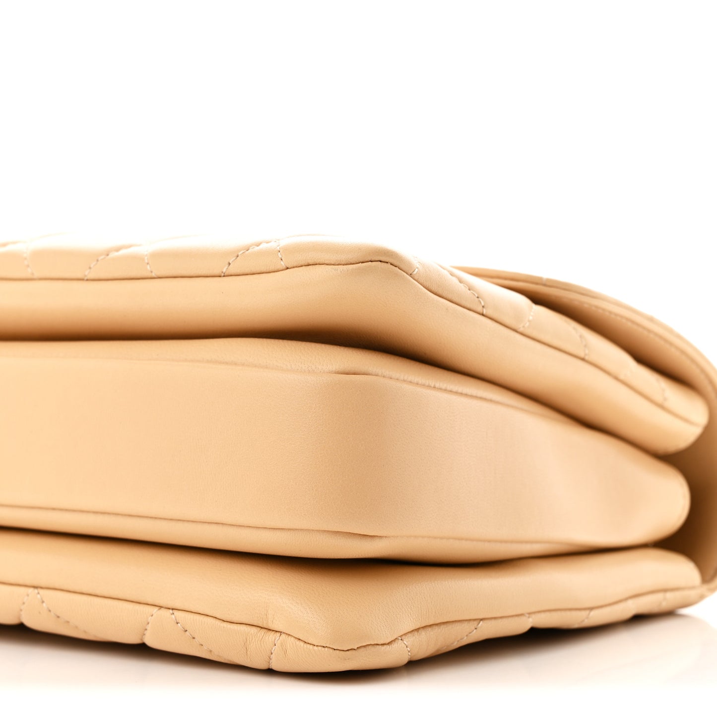 Lambskin Quilted Medium Trendy CC Flap Dual Handle Bag Beige