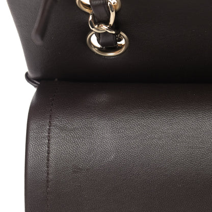 Chanel Lambskin Quilted Small Double Flap Dark Brown 6 of 7