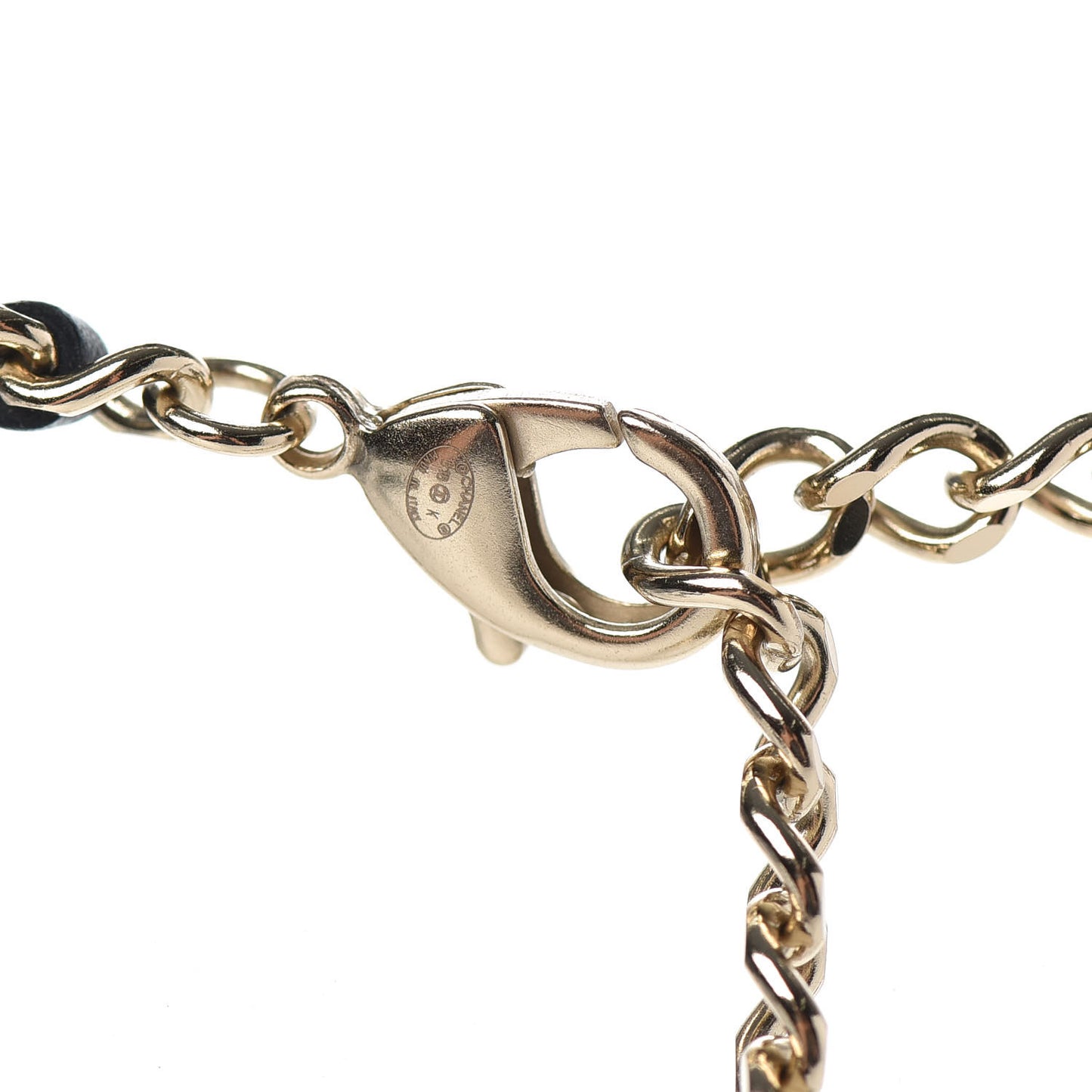 Lambskin Pearl CC Camellia Chain Necklace Gold