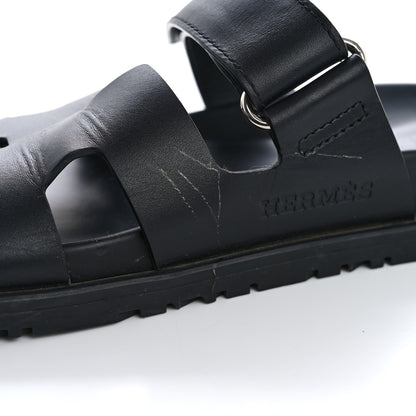 Hermes Calfskin Womens Chypre Sandals 35 Black 10 of 12