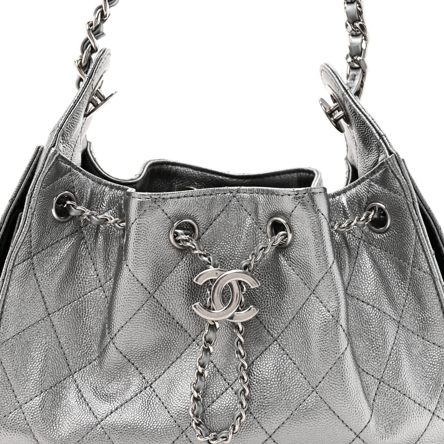 Chanel Metallic Caviar Quilted Mini Chanel 25 Handbag Anthracite 8 of 10