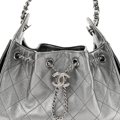 Chanel Metallic Caviar Quilted Mini Chanel 25 Handbag Anthracite 8 of 10