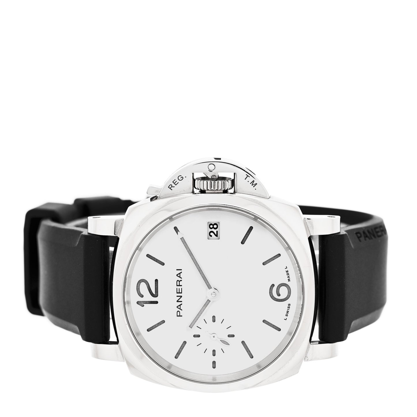 Stainless Steel Rubber 38mm Luminor Due Automatic Watch White PAM01426