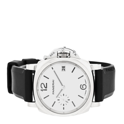 Panerai Stainless Steel Rubber 38mm Luminor Due Automatic Watch White PAM01426 2 of 6