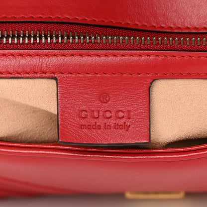 Gucci Calfskin Matelasse Small GG Marmont Shoulder Bag Hibiscus Red 6 of 16