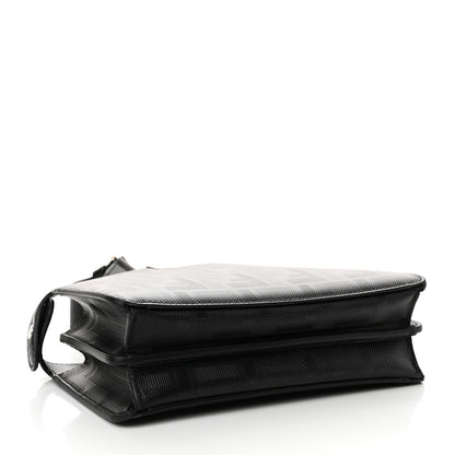 Fendi Calfskin Striped Texture FF Peekaboo I See U X Cross Satchel Black 4 of 10