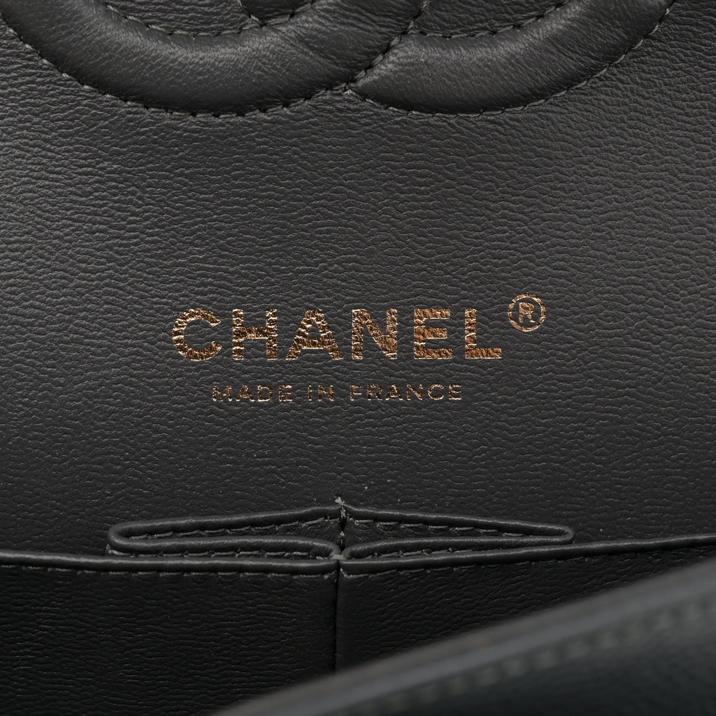 Caviar Quilted Medium Double Flap Dark Grey