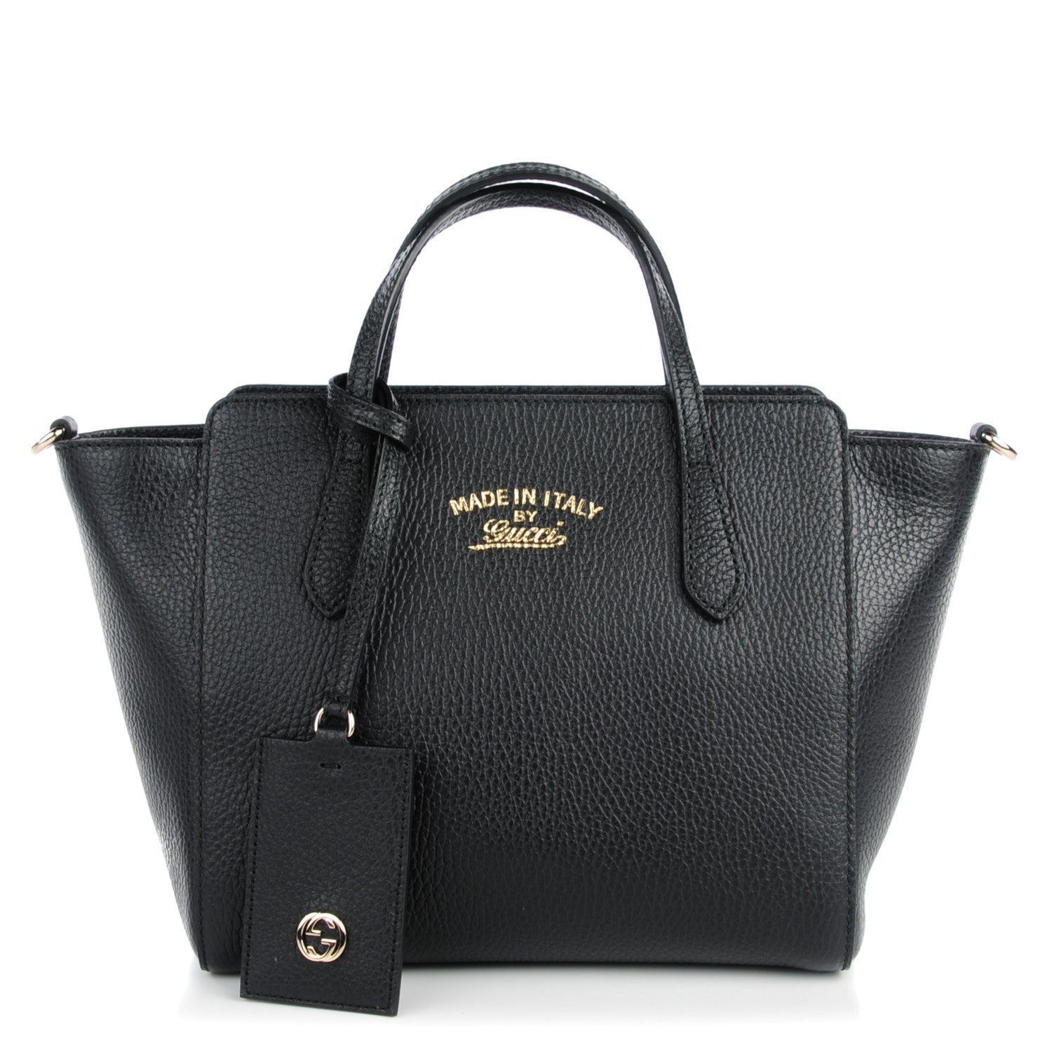 Gucci Dollar Calfskin Mini Swing Top Handle Bag Black 1 of 6