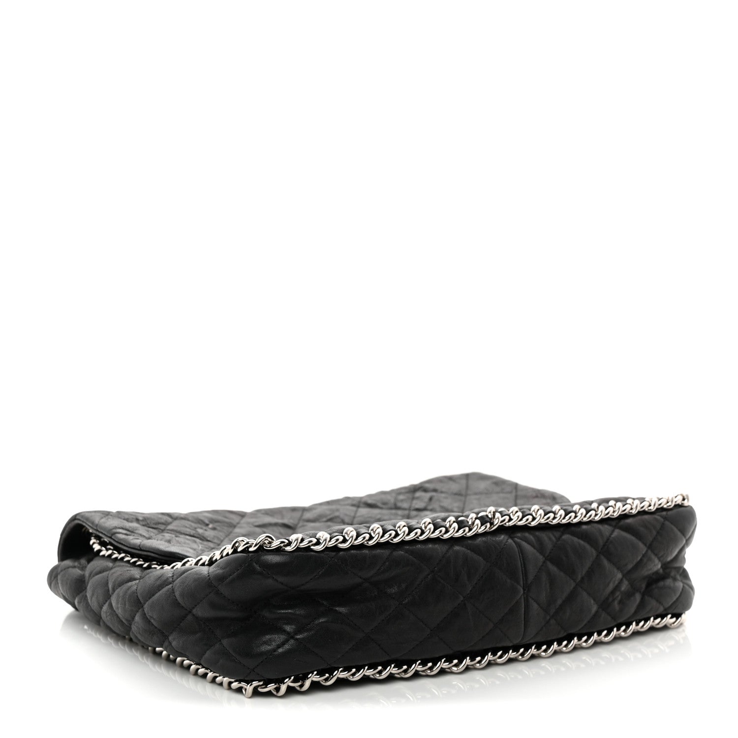 Chanel Washed Lambskin Quilted Maxi Chain Around Flap Black 4 of 12