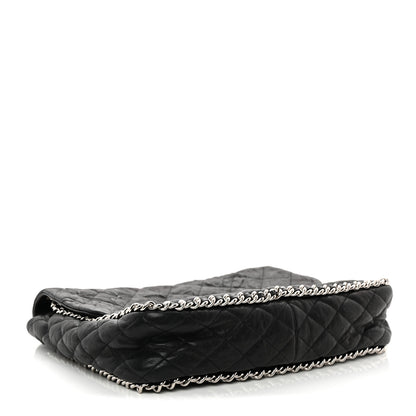 Chanel Washed Lambskin Quilted Maxi Chain Around Flap Black 4 of 12