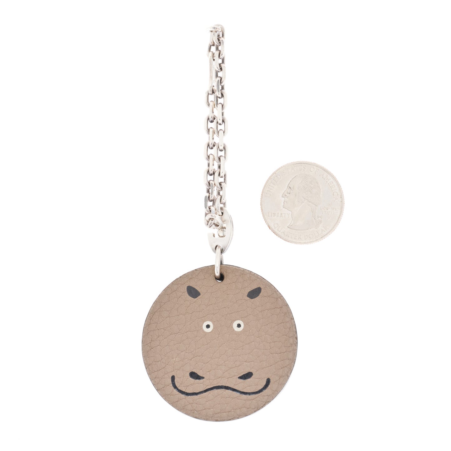 Togo Hippo Key Chain Bag Charm Gris Tourterelle