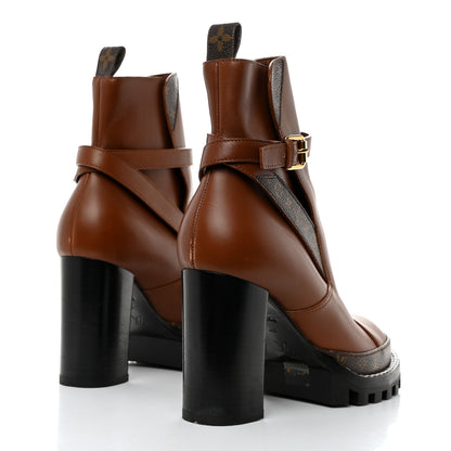 Louis Vuitton Calfskin Monogram Star Trail Ankle Boots 40 Cognac 4 of 10