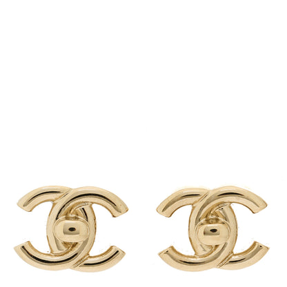 Chanel Metal CC Turnlock Earrings Gold 2 of 10