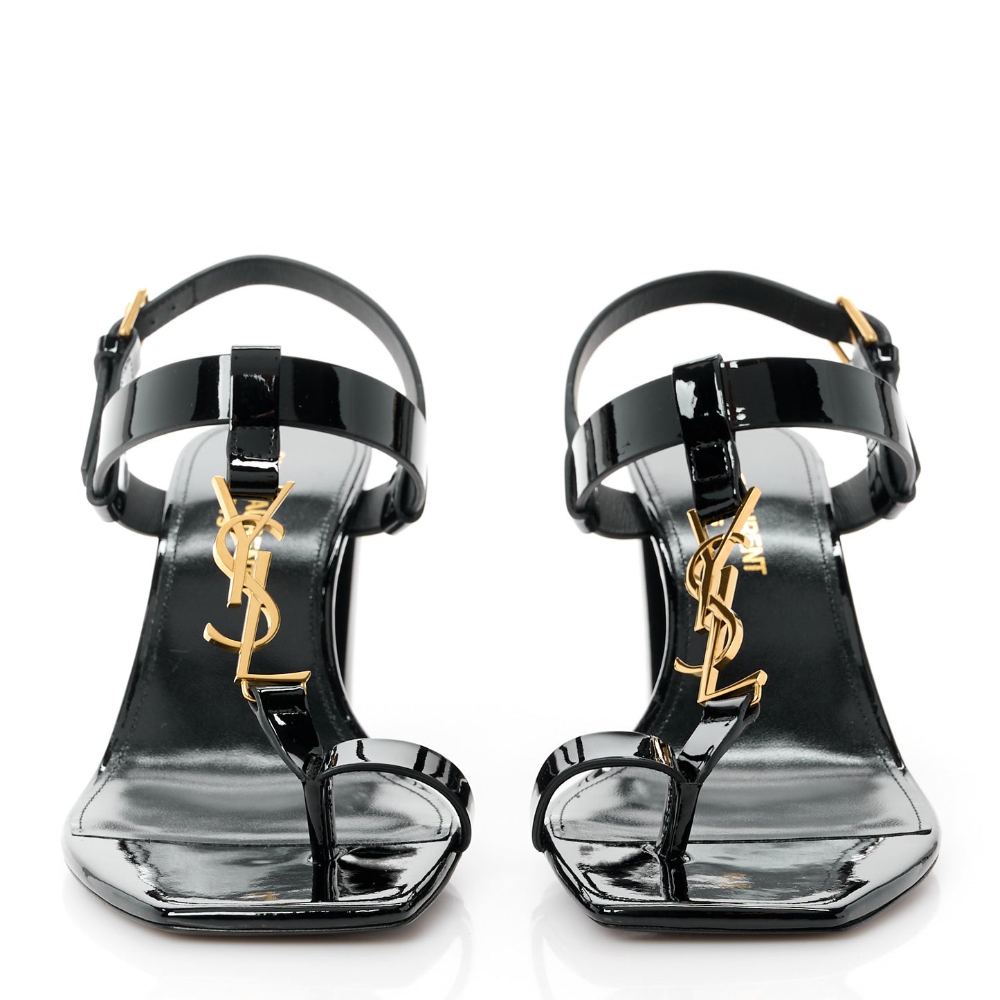 Patent Calfskin Cassandra 75 Sandals 36 Black
