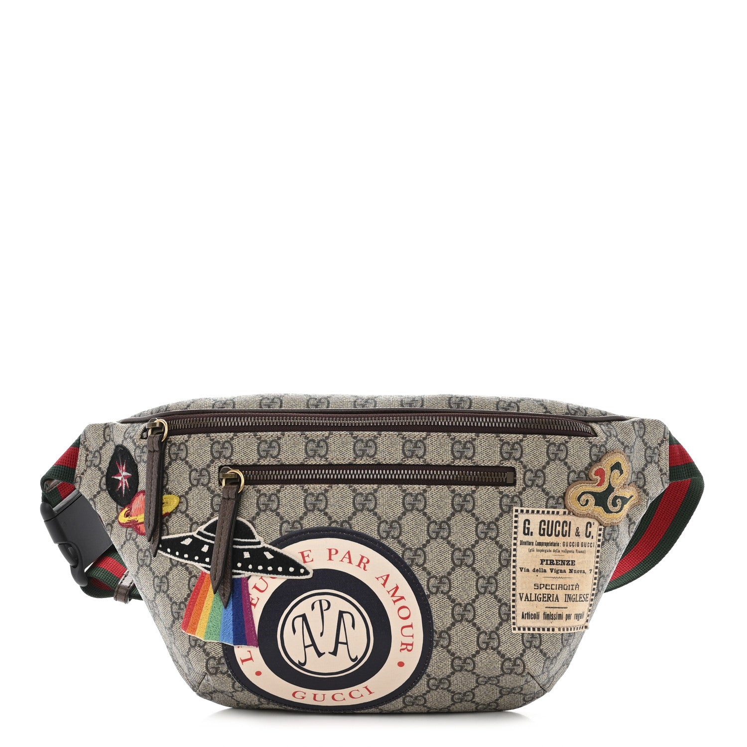 Gucci GG Supreme Monogram Courrier Belt Bag Beige New Acero 1 of 10
