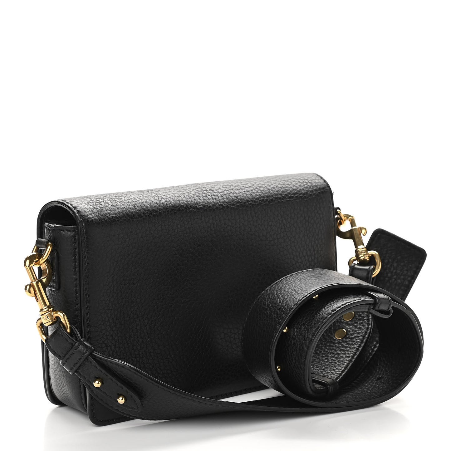 Grained Calfskin Dio(r)evolution Flap Bag Black