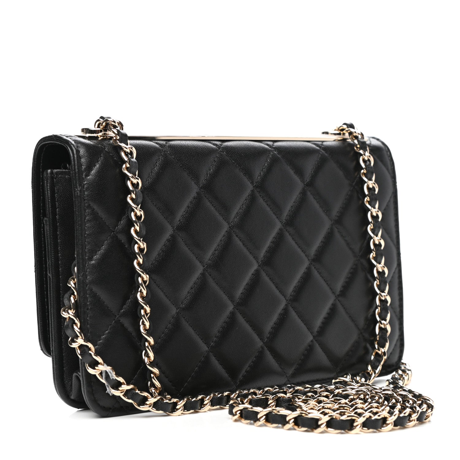 Chanel Lambskin Quilted Trendy CC Wallet On Chain WOC Black 3 of 12