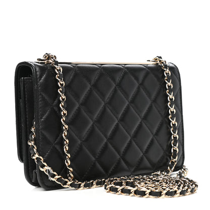 Chanel Lambskin Quilted Trendy CC Wallet On Chain WOC Black 3 of 12