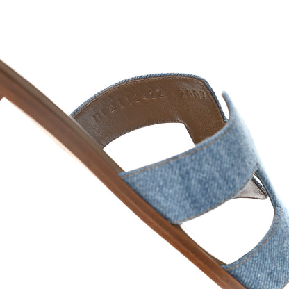 Hermes Denim Canvas Oran Sandals 40.5 Bleu Clair 8 of 11