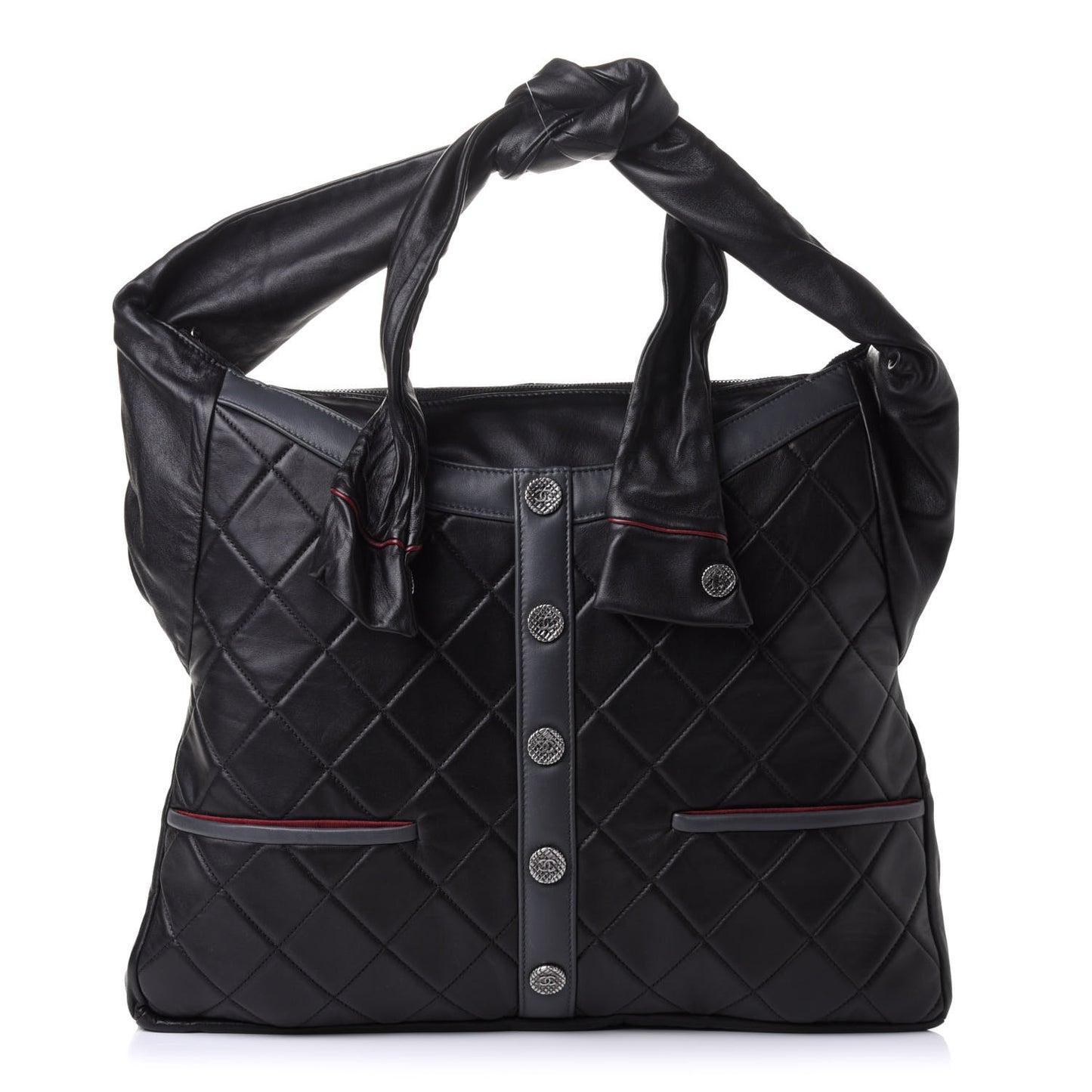 Lambskin Quilted Large Girl Bag Black