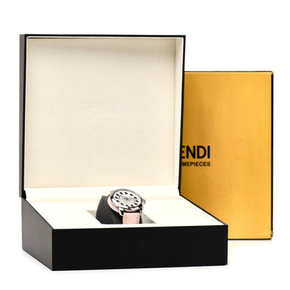 Fendi Stainless Steel Alligator Mother of Pearl Topaz Spinel 38mm Ishine Rotating Gem Quartz Watch 7 of 7