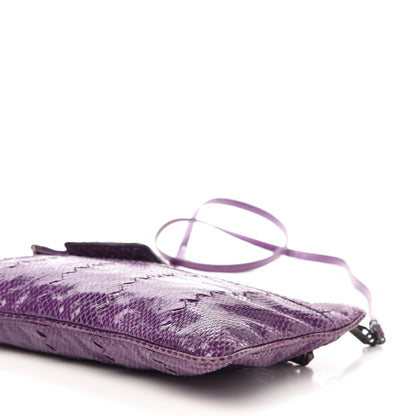 Bottega Veneta Ayers Snakeskin Flat Clutch Crossbody Purple 8 of 11
