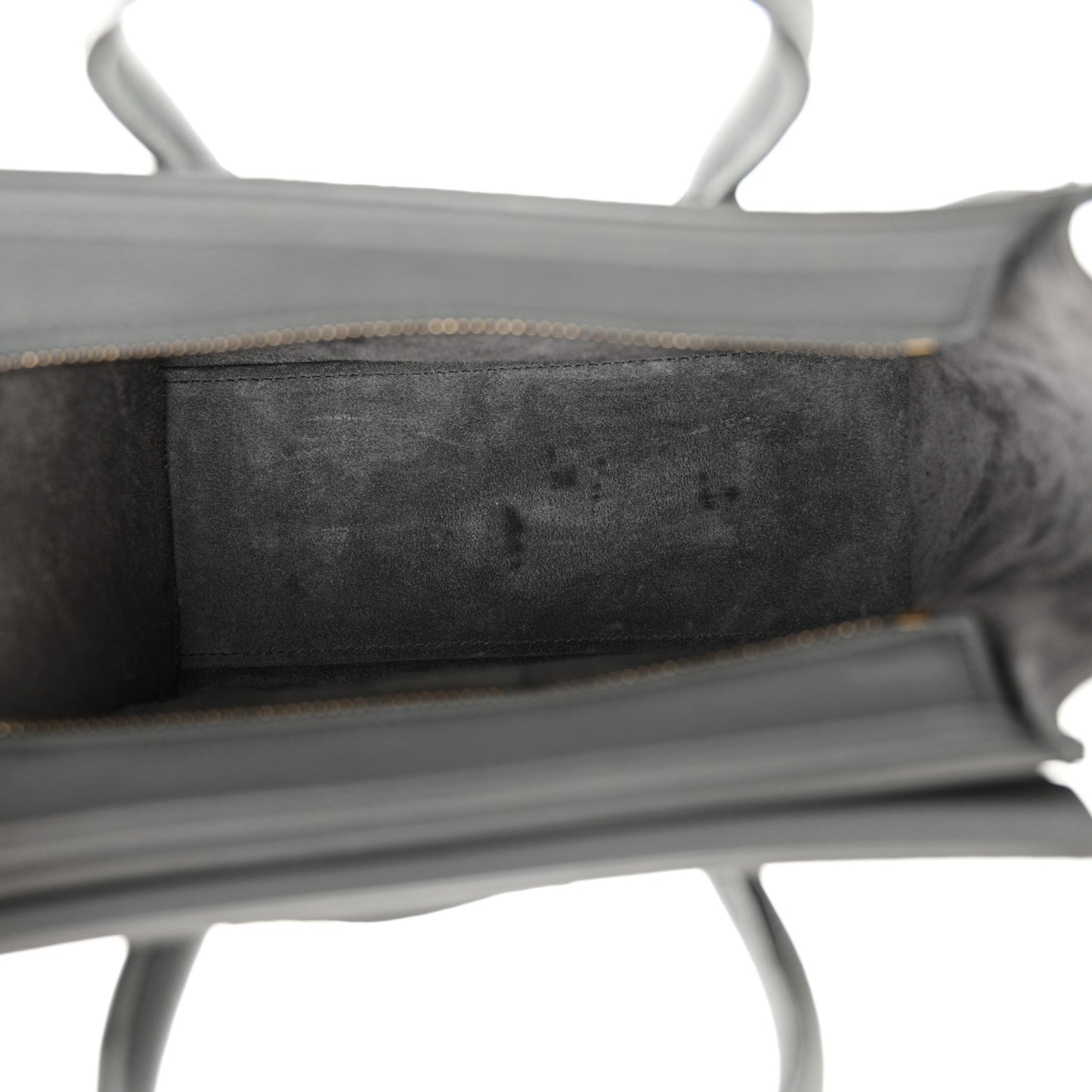 Drummed Calfskin Nano Luggage Kohl