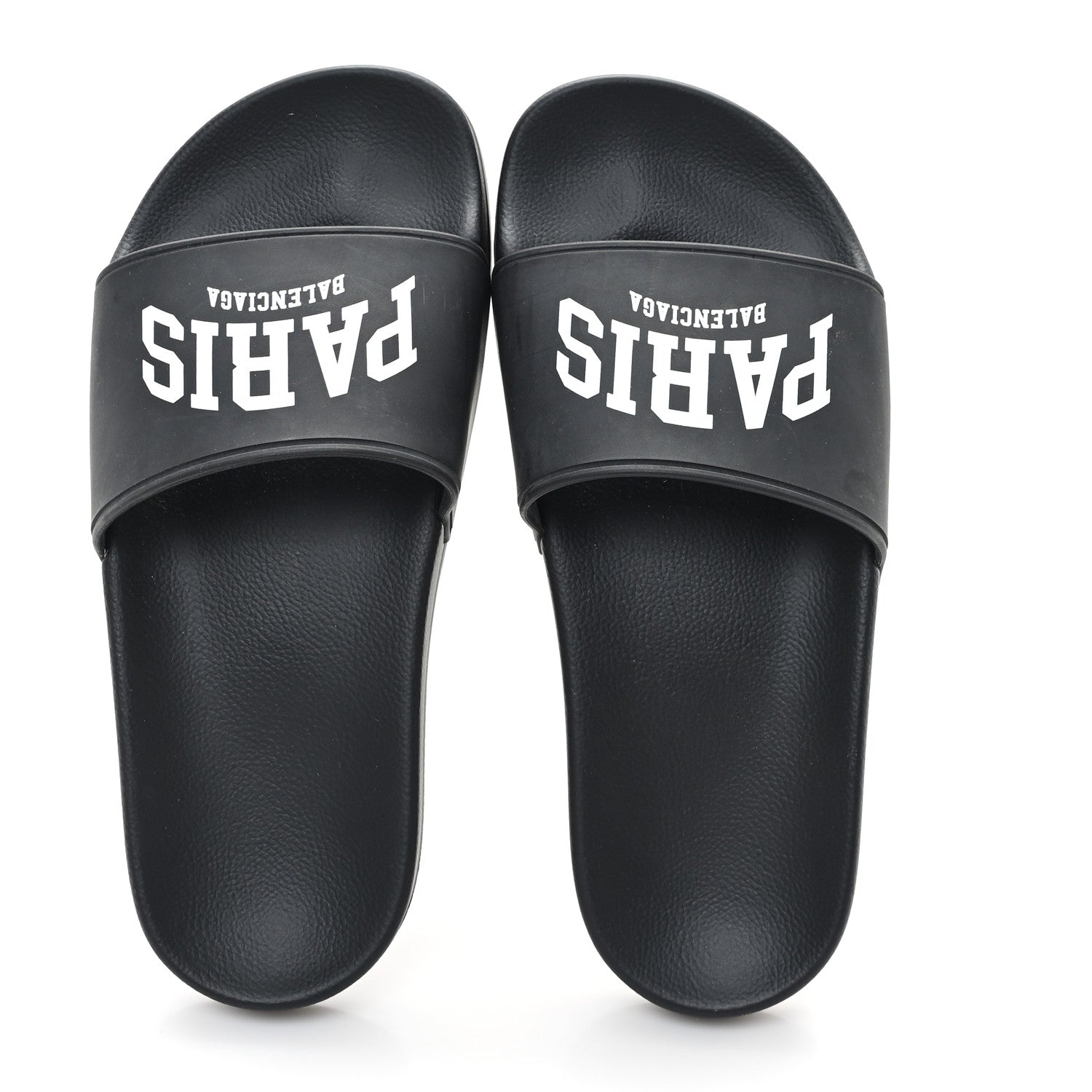 Balenciaga Rubber Paris Logo Womens Slide Sandals 35 Black 2 of 9