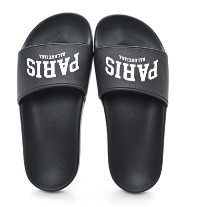 Balenciaga Rubber Paris Logo Womens Slide Sandals 35 Black 2 of 9