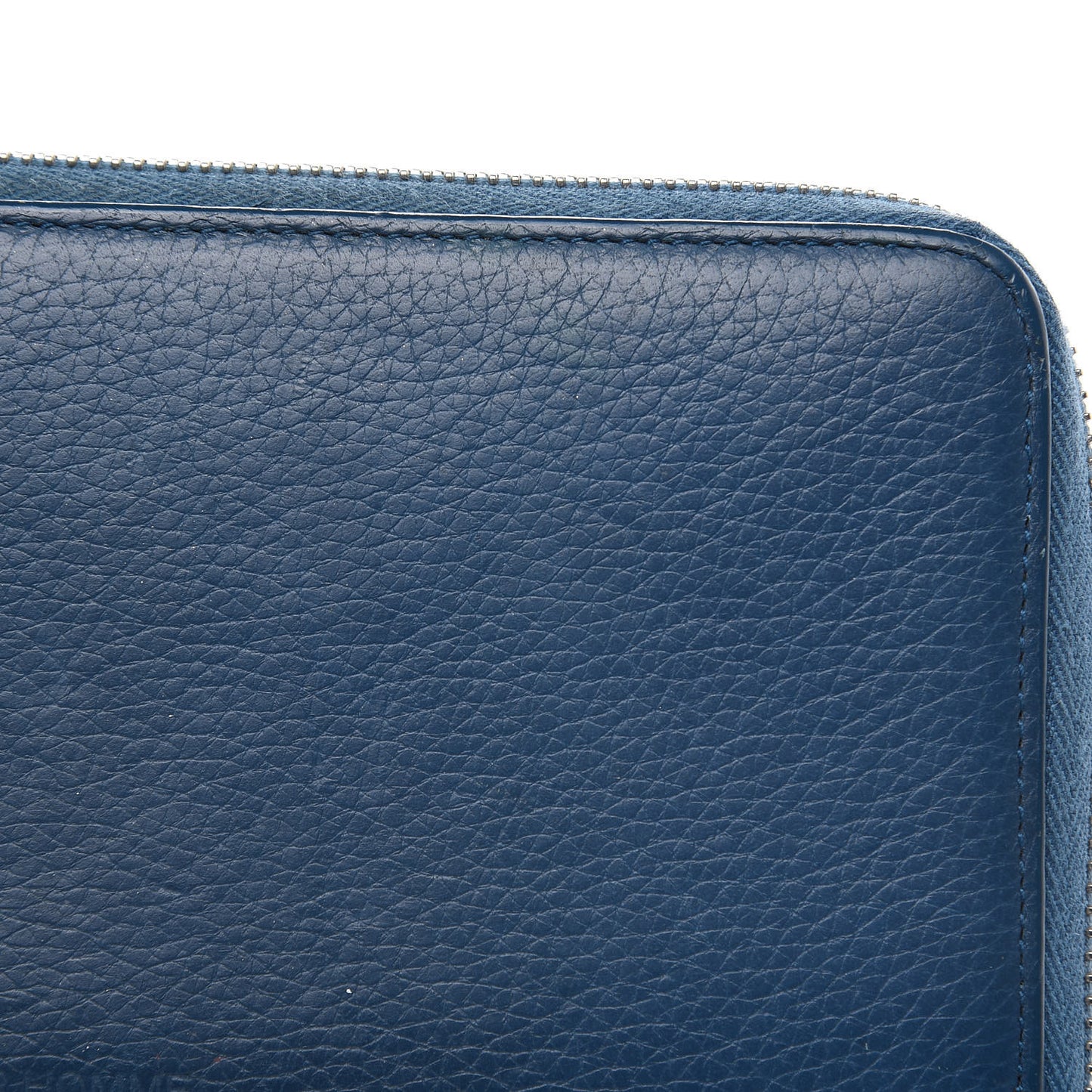 HOMME Grained Calfskin Zip Around Wallet Blue