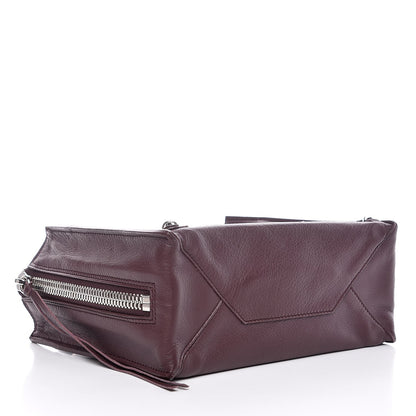 Balenciaga Calfskin Papier Mini A4 Zip Around Tote Rouge Aubergine 4 of 7