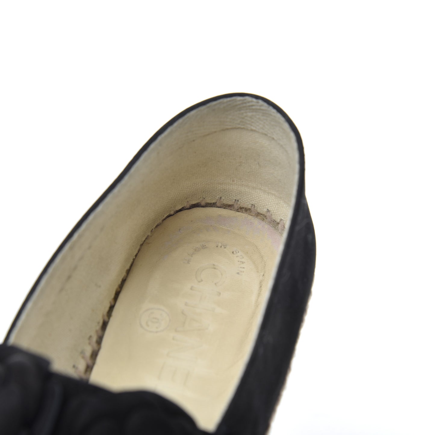 Suede Camellia CC Espadrilles 37 Black