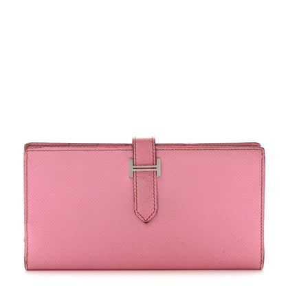 Hermes Epsom Bearn Gusset Wallet 5P Pink 1 of 11