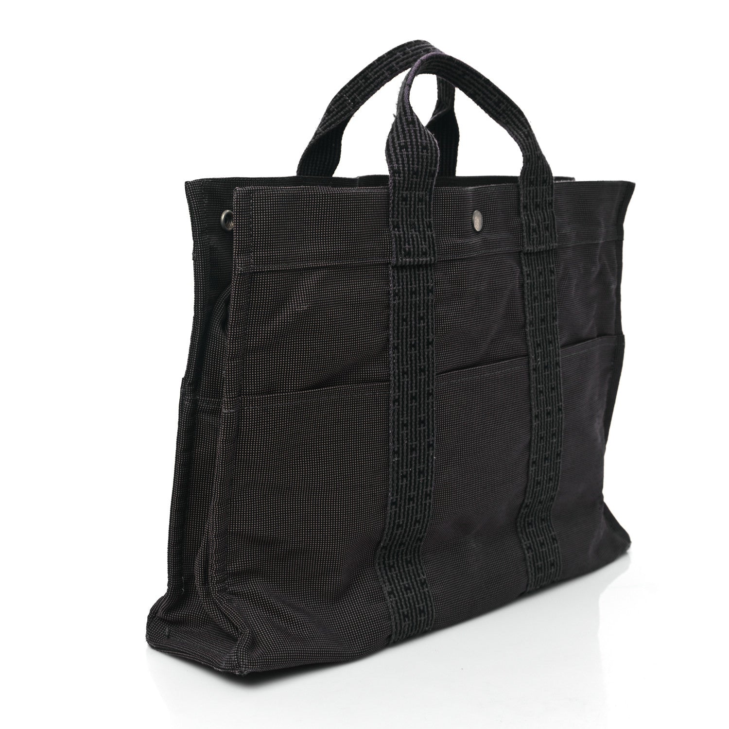 Hermes Canvas Herline MM Tote Grey 3 of 11
