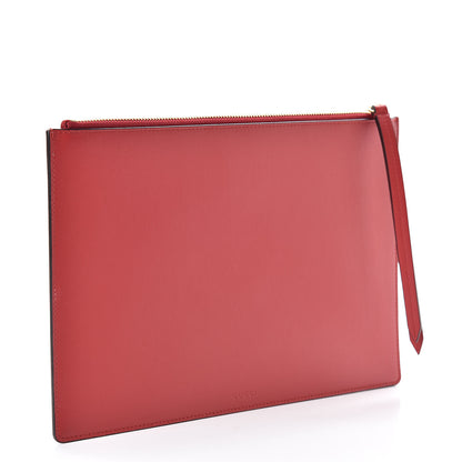 Gucci Calfskin GG Supreme Monogram Embroidered Rainbow Love Zip Pouch Red 3 of 8