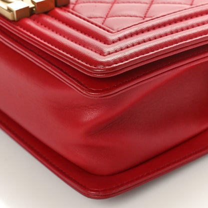 Chanel Lambskin Quilted Small Boy Flap Dark Red 10 of 10