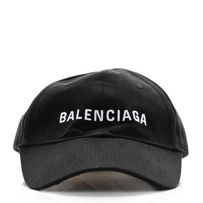 Balenciaga Cotton Logo Classic Baseball Cap 58 L Black White 3 of 10