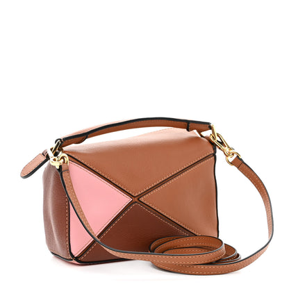 Loewe Calfskin Mini Puzzle Bag Tan Medium Pink 3 of 11