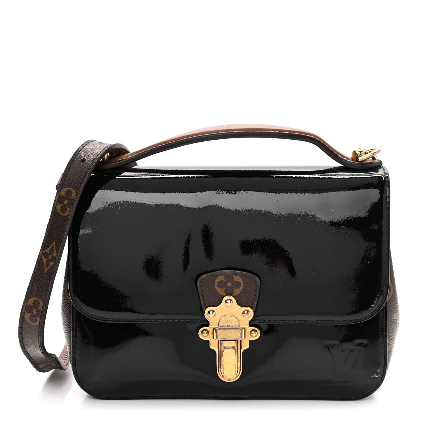 Patent Calfskin Monogram Cherrywood BB Black
