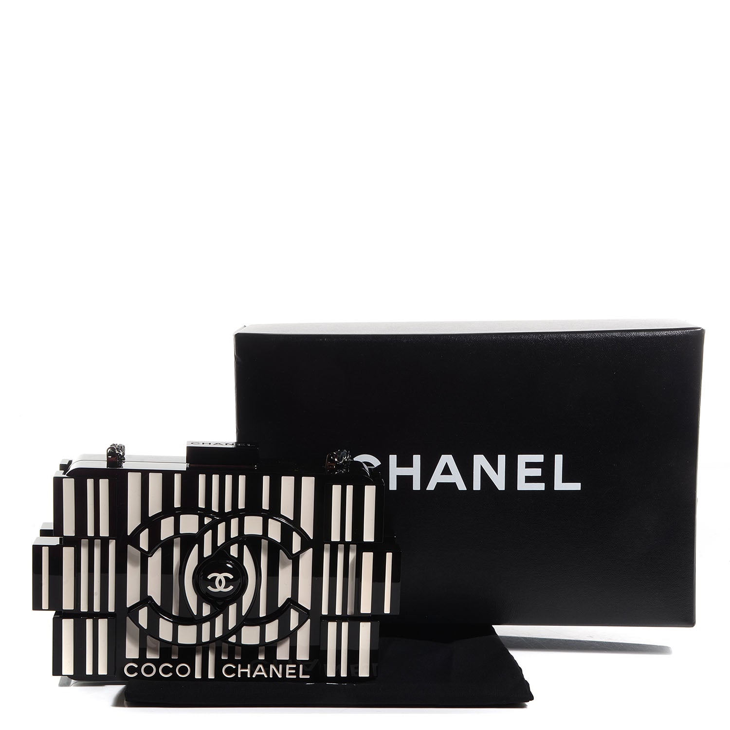 Chanel Plexiglass Barcode Boy Brick Lego Clutch Black 10 of 10