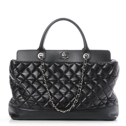 Chanel Aged Calfskin Quilted Be CC Tote Black 1 of 8
