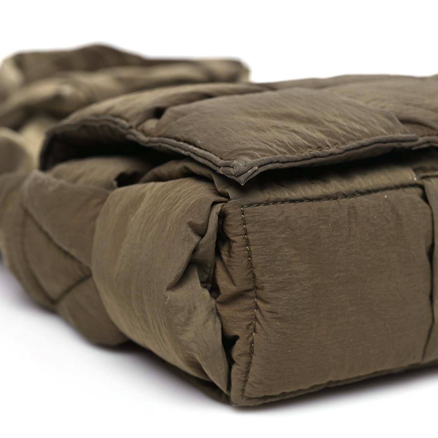 Bottega Veneta Nylon Intrecciato Padded Tech Small Cassette Bag Mud 9 of 16