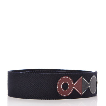 Hermes Toile Epsom Shoulder Strap Indigo Black Rouge H 2 of 7