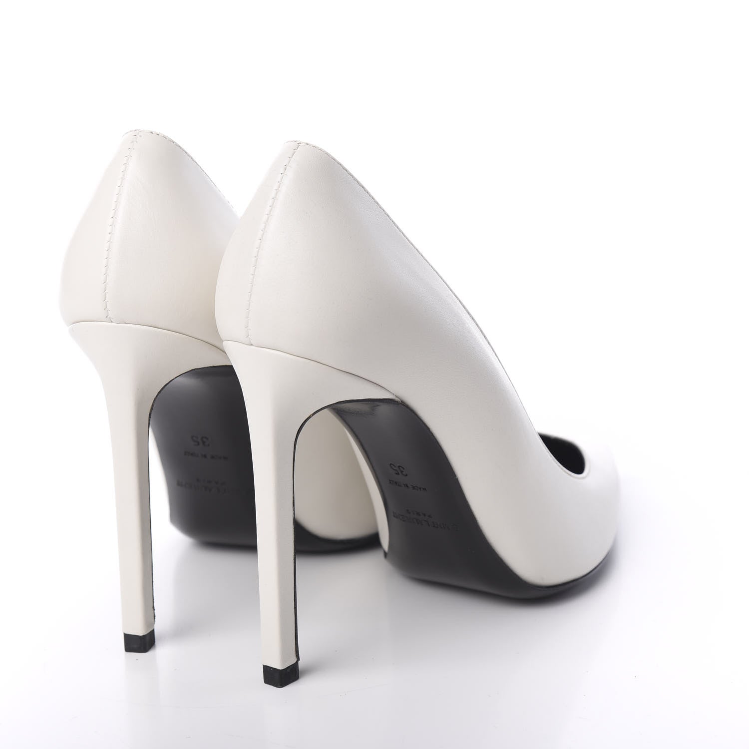 Saint Laurent Calfskin Classic Pumps Paris 105 35 White 4 of 8