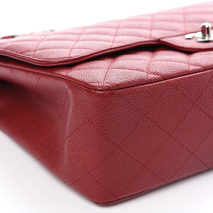 Chanel Caviar Quilted Jumbo Single Flap Dark Red 7 of 12