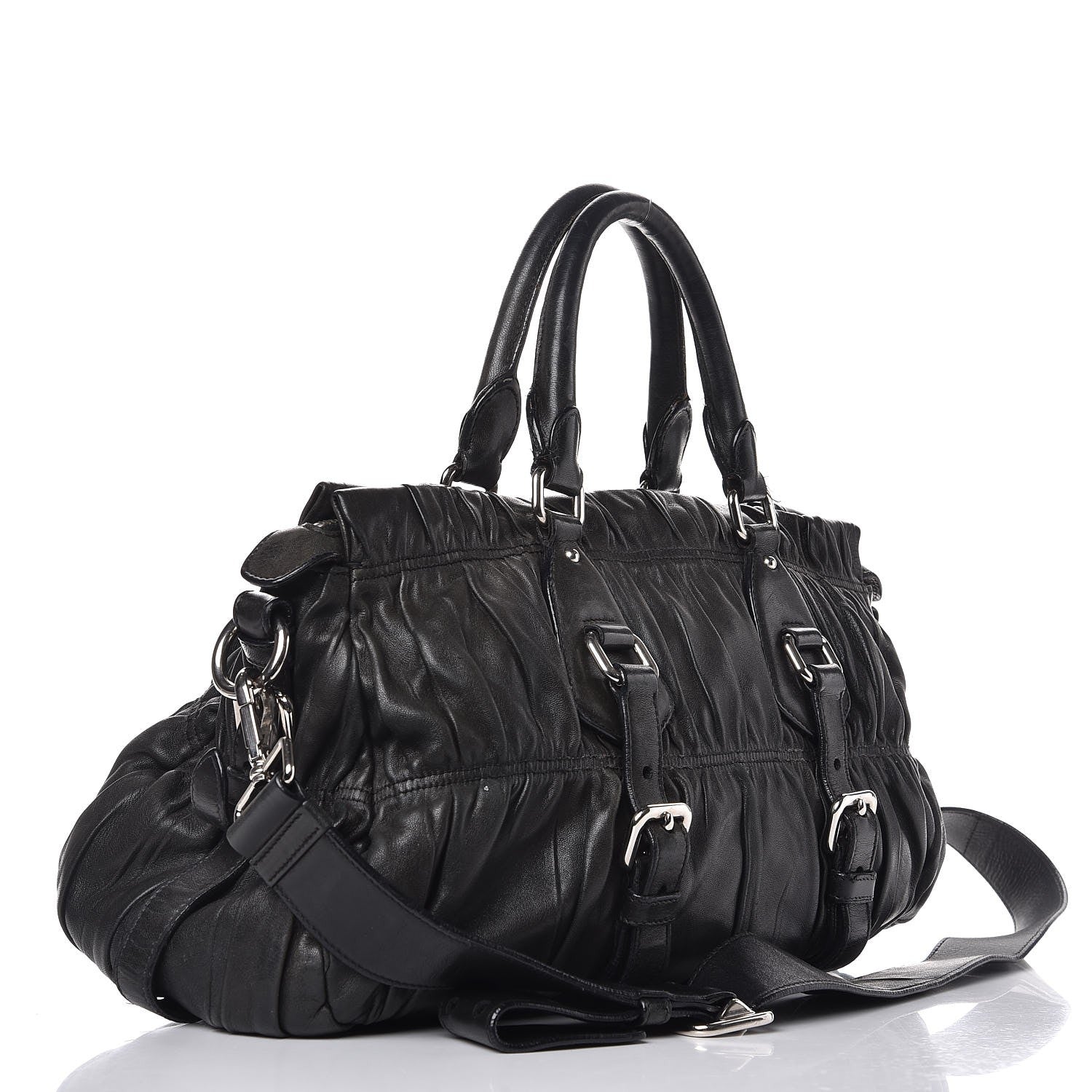 Prada Nappa Gaufre Shopping Satchel Black 5 of 39