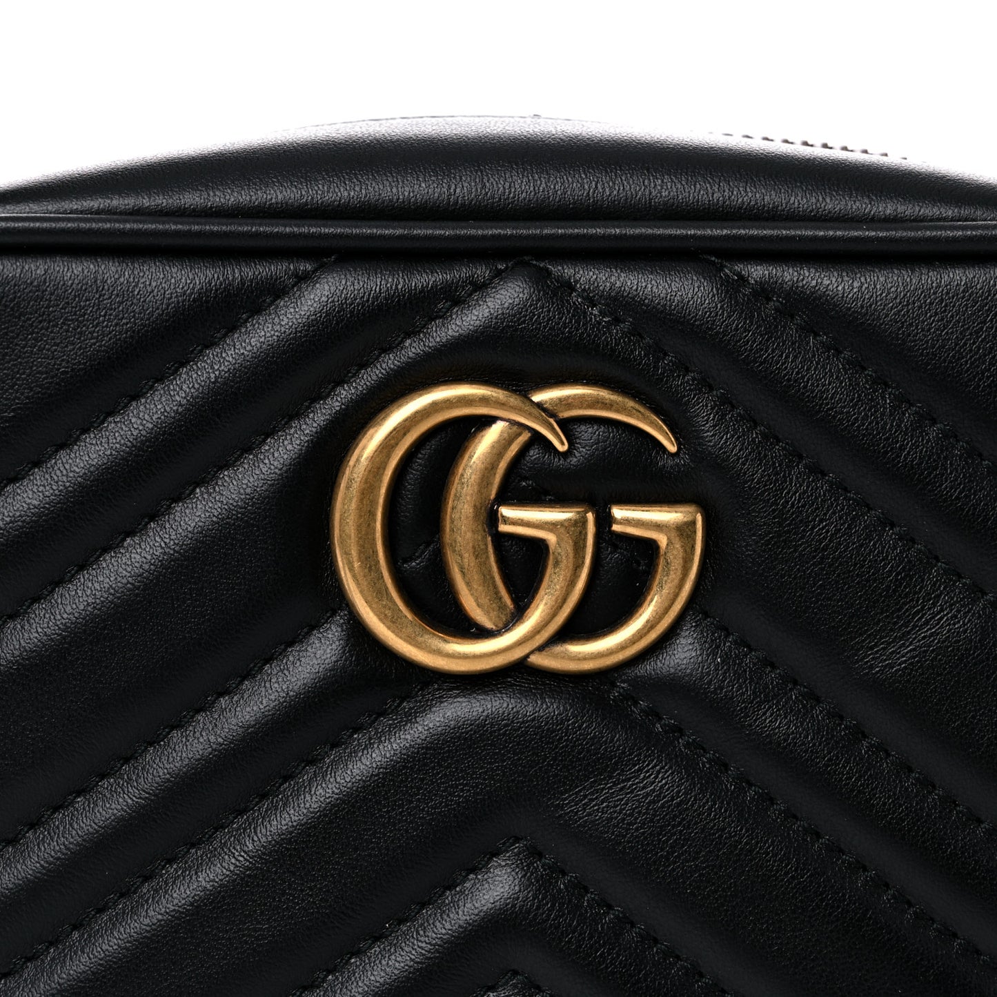 Calfskin Matelasse Mini GG Marmont Chain Shoulder Bag Black