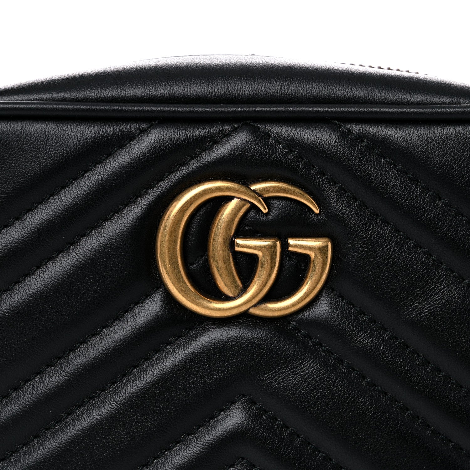 Gucci Calfskin Matelasse Mini GG Marmont Chain Shoulder Bag Black 11 of 12