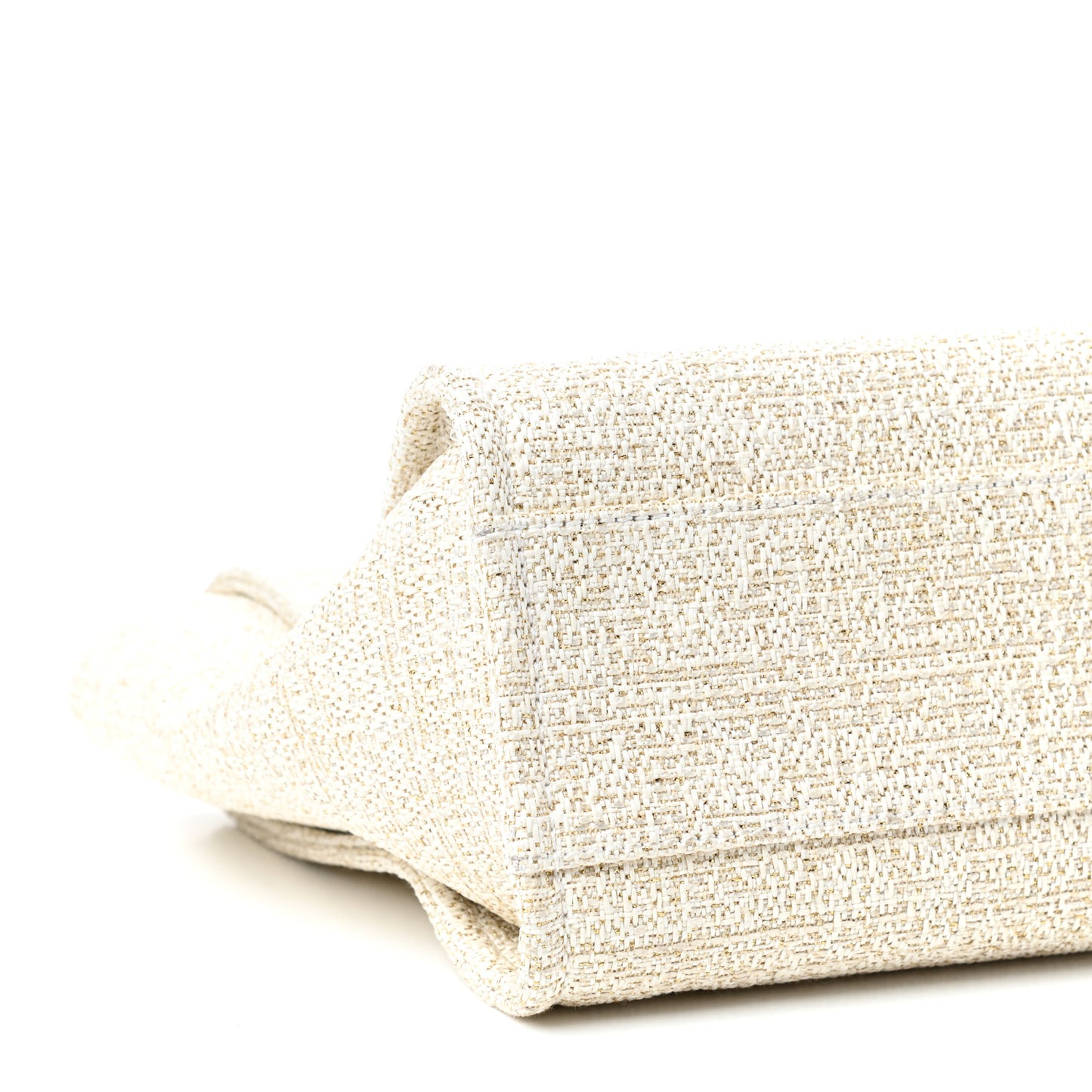 Lurex Boucle Small Deauville Tote White